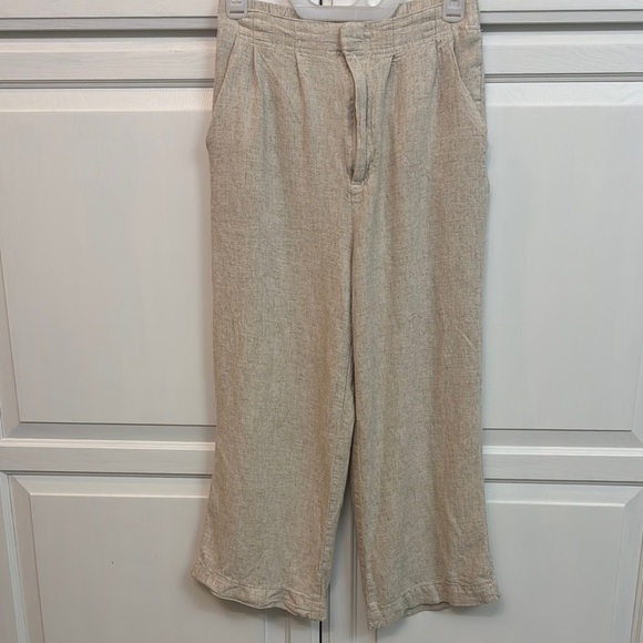 Chic Beige Cropped Linen Blend Trousers. Size S. Beachwear - Picture 1 of 7